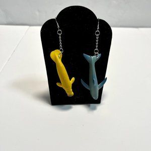 Handmade 3D Whale/Manatee Earrings
